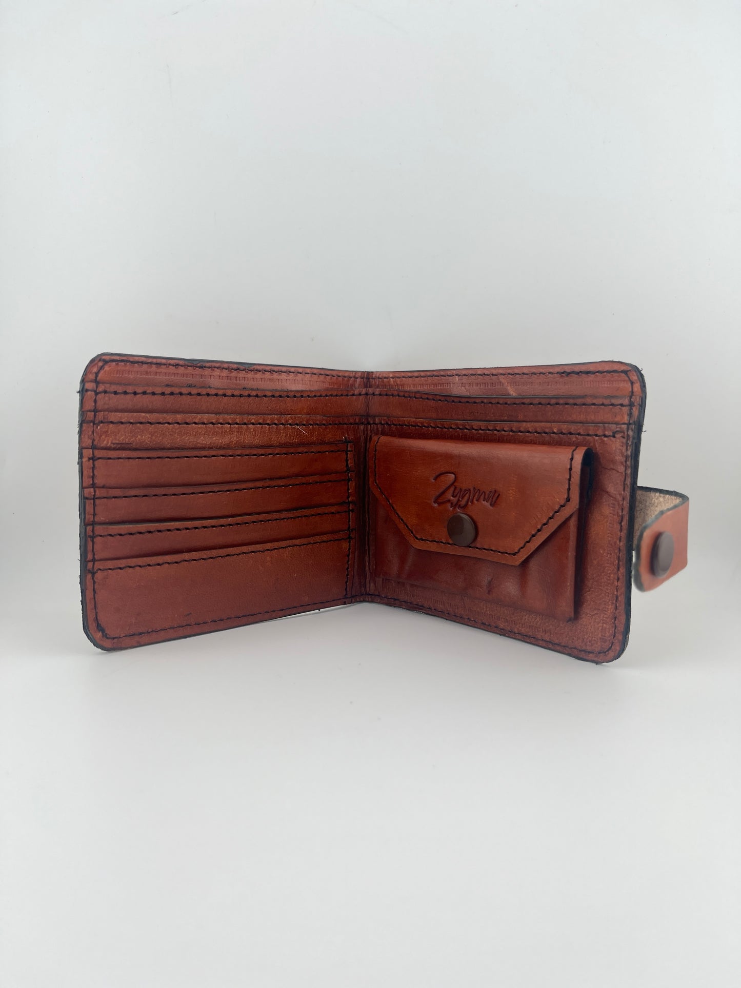 Zygma Handmade Genuine Leather Men’s Wallet – Brown | Slim Leather Wallet with Coin Pocket, Card Slots & Cash Holder