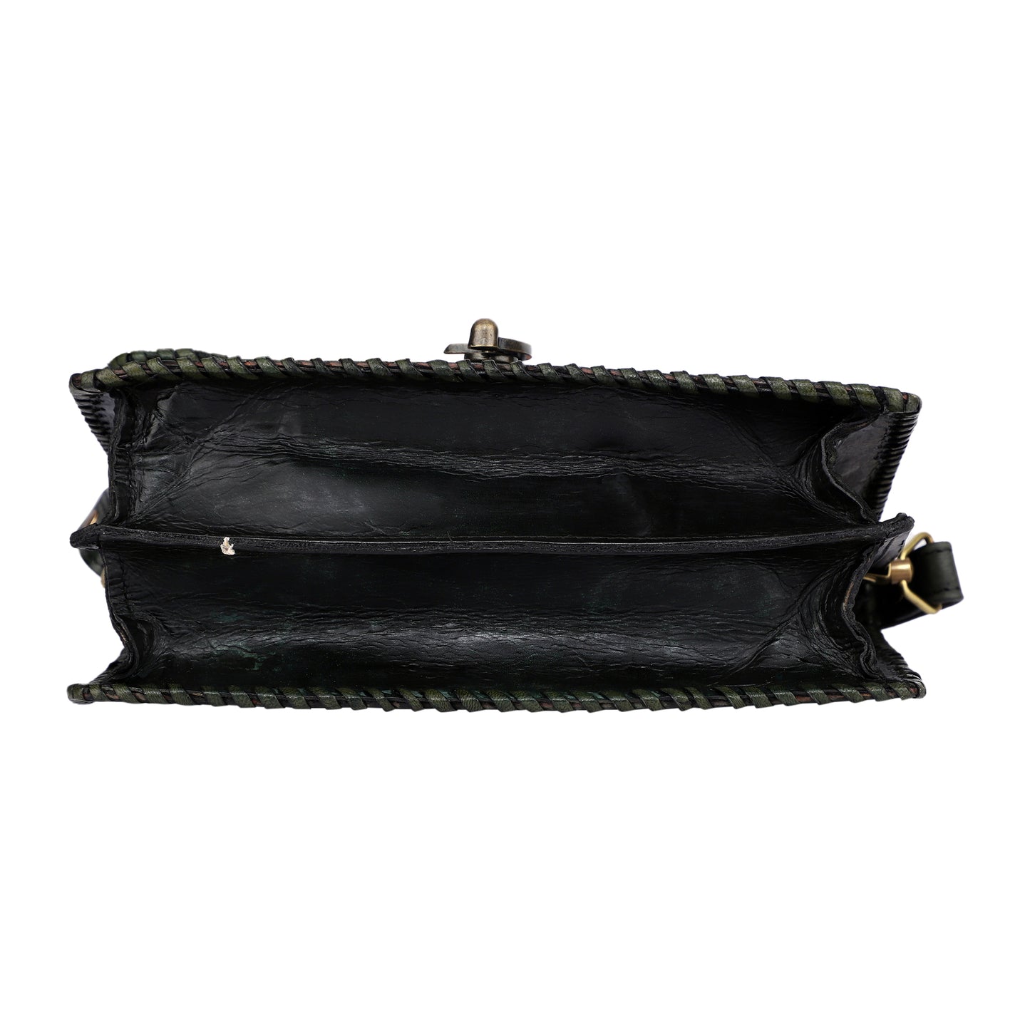 ZYGMA Embossed Leather Crossbody Sling Bag for Women-Green