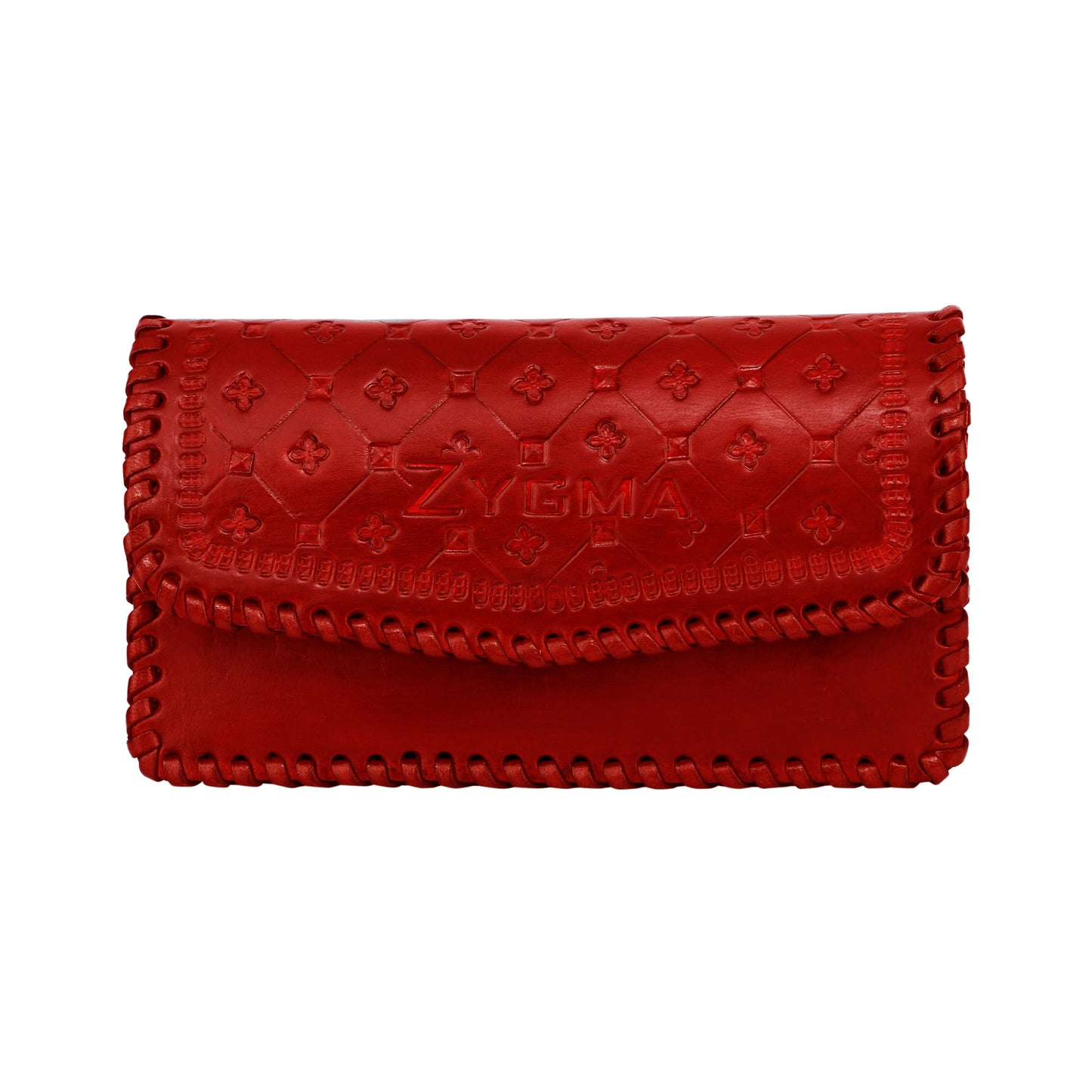 Zygma® Handmade Genuine Leather Clutch Purse for Women, Wallet For Women (Red)