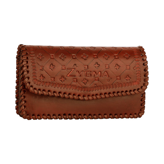 Pochette en cuir véritable faite main Zygma® pour femme, portefeuille pour femme