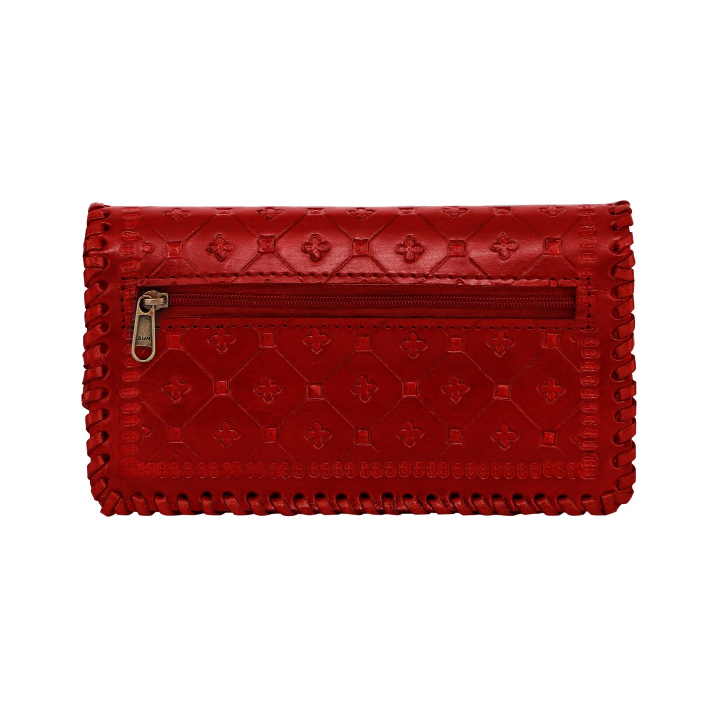 Zygma® Handmade Genuine Leather Clutch Purse for Women, Wallet For Women (Red)