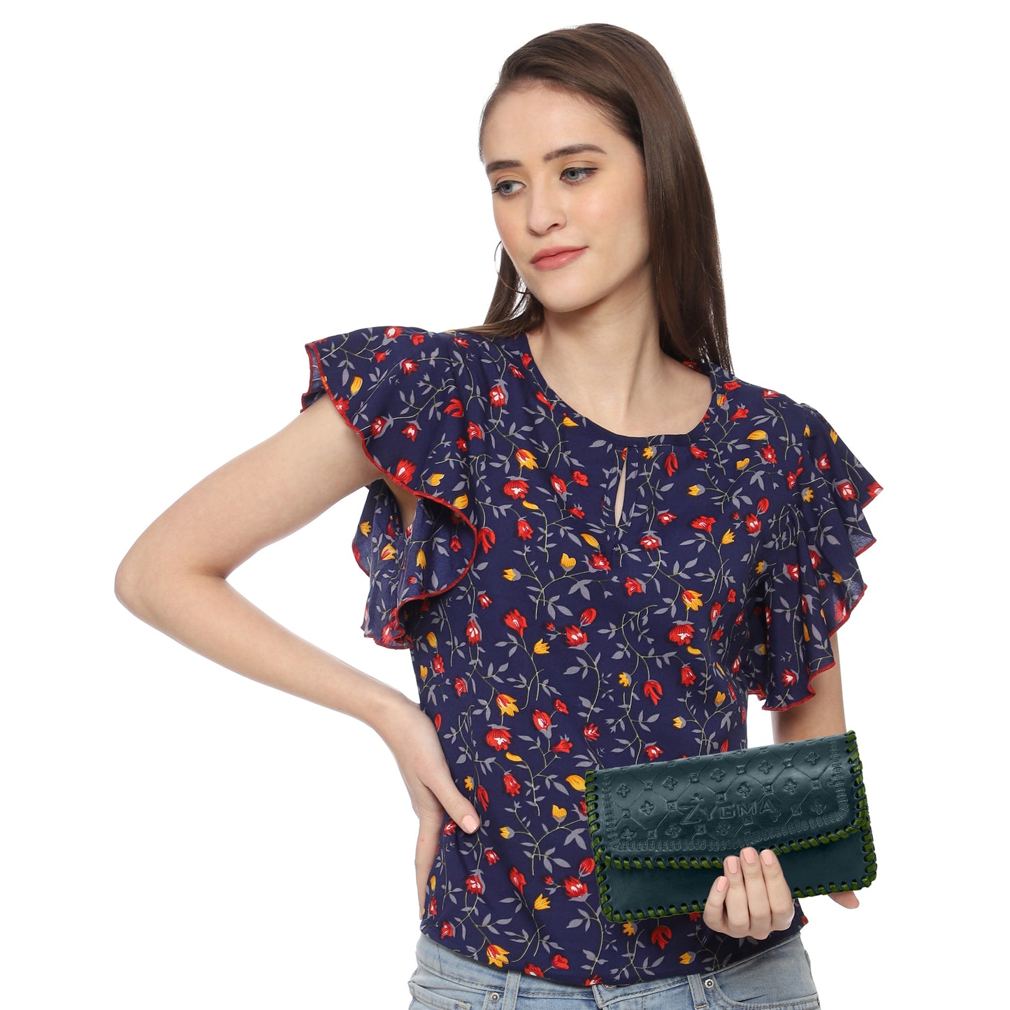 Pochette en cuir véritable faite main Zygma® pour femme, portefeuille pour femme