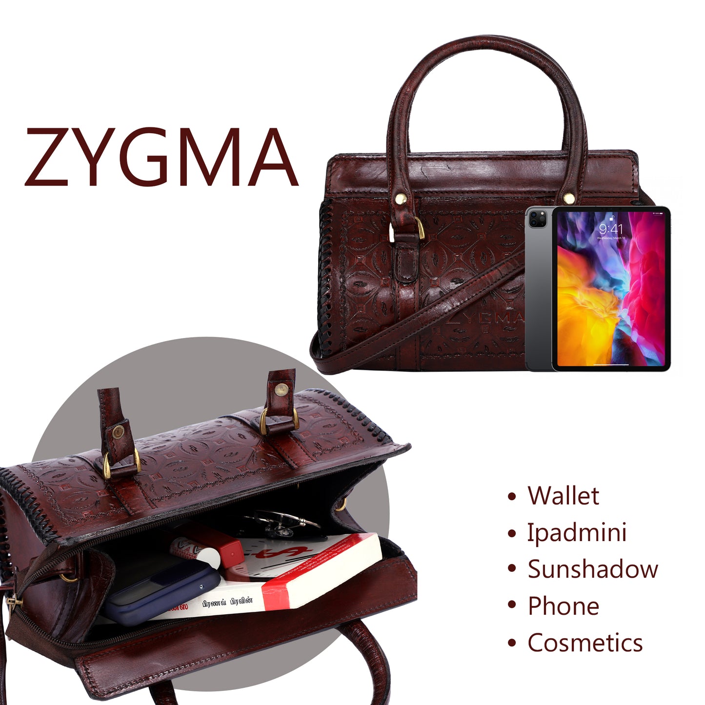 Zygma® Pure Leather Handbags for Women - Genuine Handmade Leather Sling Bags