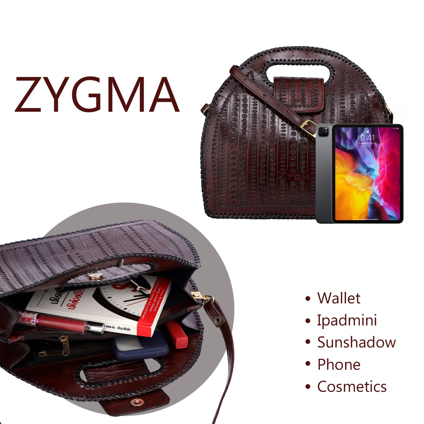 Zygma® Handmade Women's Genuine Leather Sling Crossbody Bag - Stylish & Modern