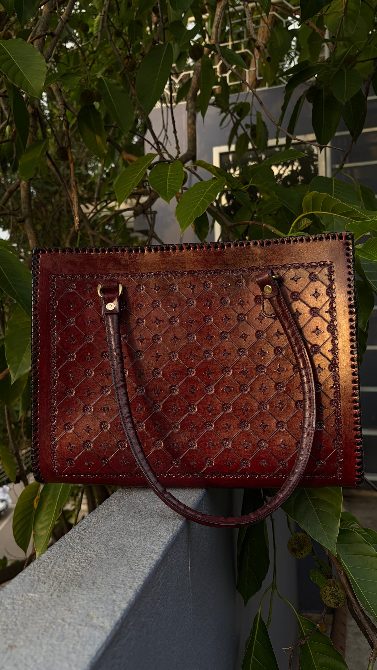 Zygma Oxblood Laptop Tote — 14 Inch, Genuine Leather