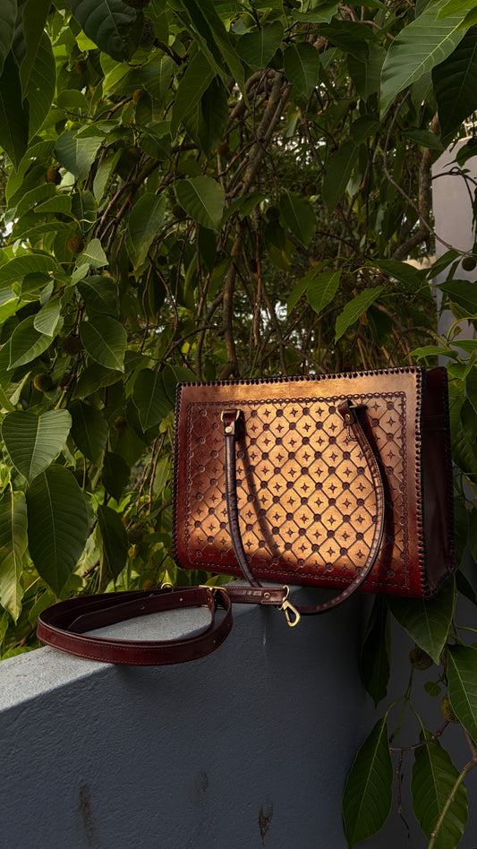 Zygma Oxblood Laptop Tote — 14 Inch, Genuine Leather