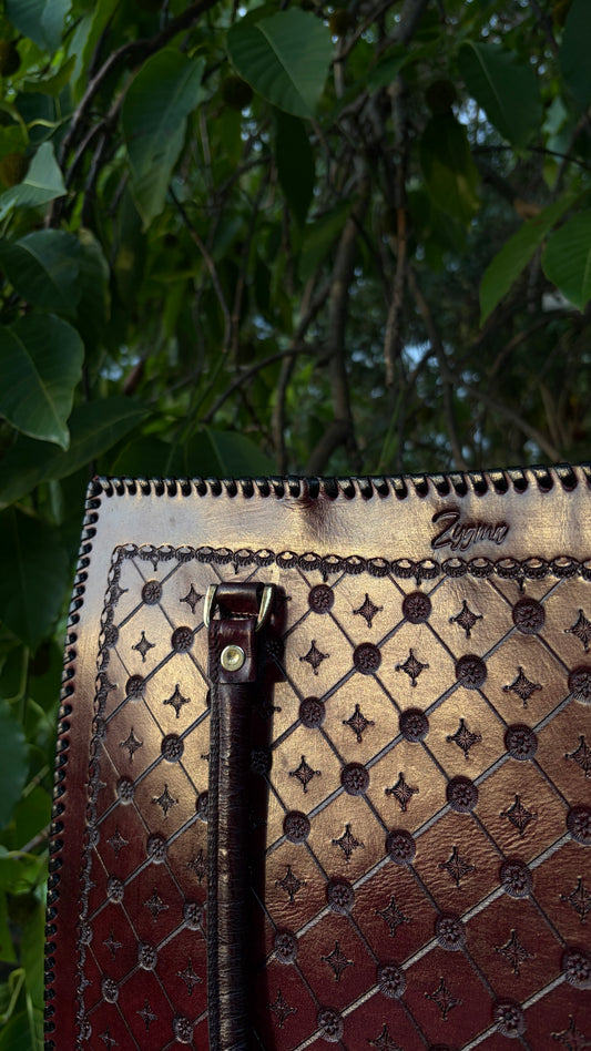 Zygma Oxblood Laptop Tote — 14 Inch, Genuine Leather