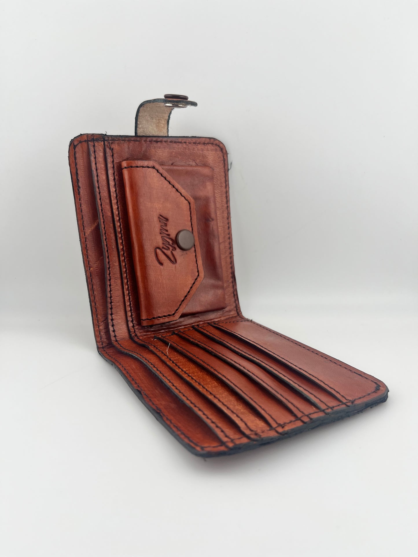 Zygma Handmade Genuine Leather Men’s Wallet – Brown | Slim Leather Wallet with Coin Pocket, Card Slots & Cash Holder