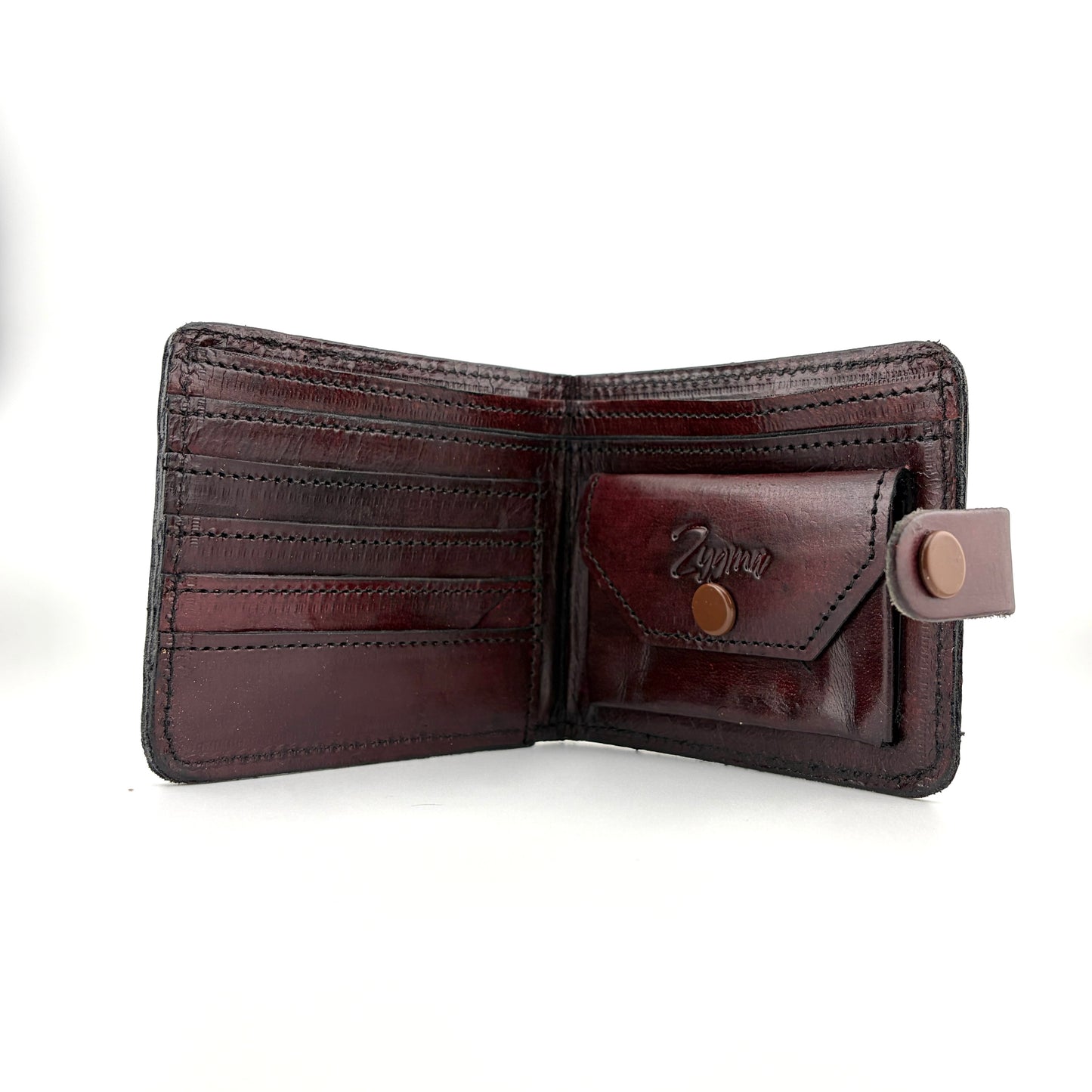 Zygma Handmade Genuine Leather Men’s Wallet – Brown | Slim Leather Wallet with Coin Pocket, Card Slots & Cash Holder