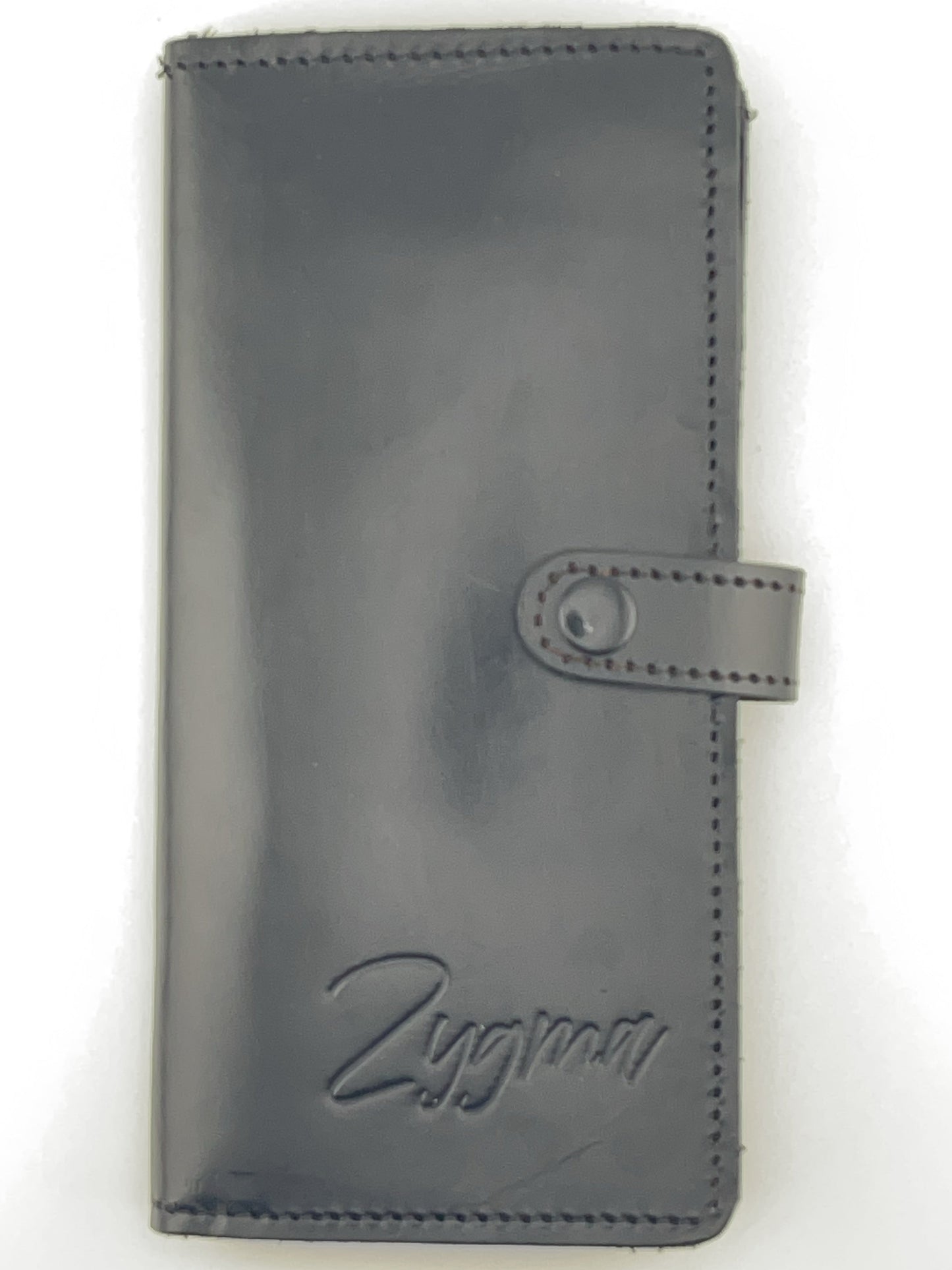 Zygma Handmade Genuine Leather Card Wallet – Black | 11 Card Slots, Zippered Coin & Cash Holder, Phone Storage Compartment – Stylish Men & Women Wallet