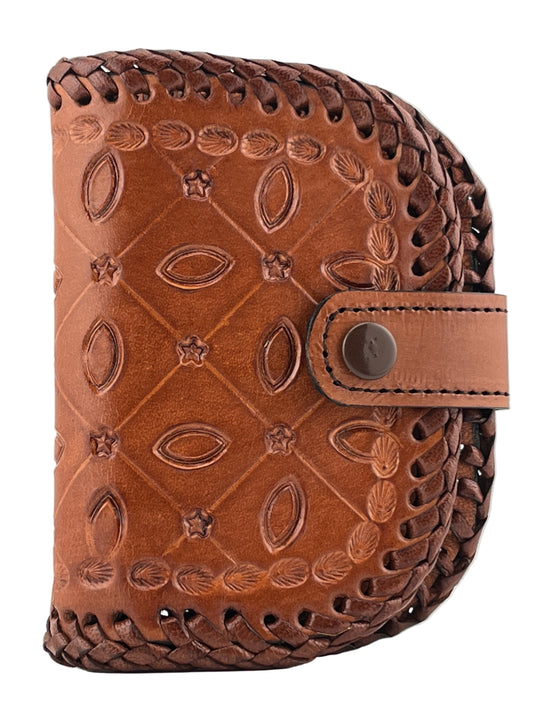 Zygma Handmade Genuine Leather Women Wallet – Compact Tan Purse with Card, Cash & Coin Slots (13x9x3 cm)