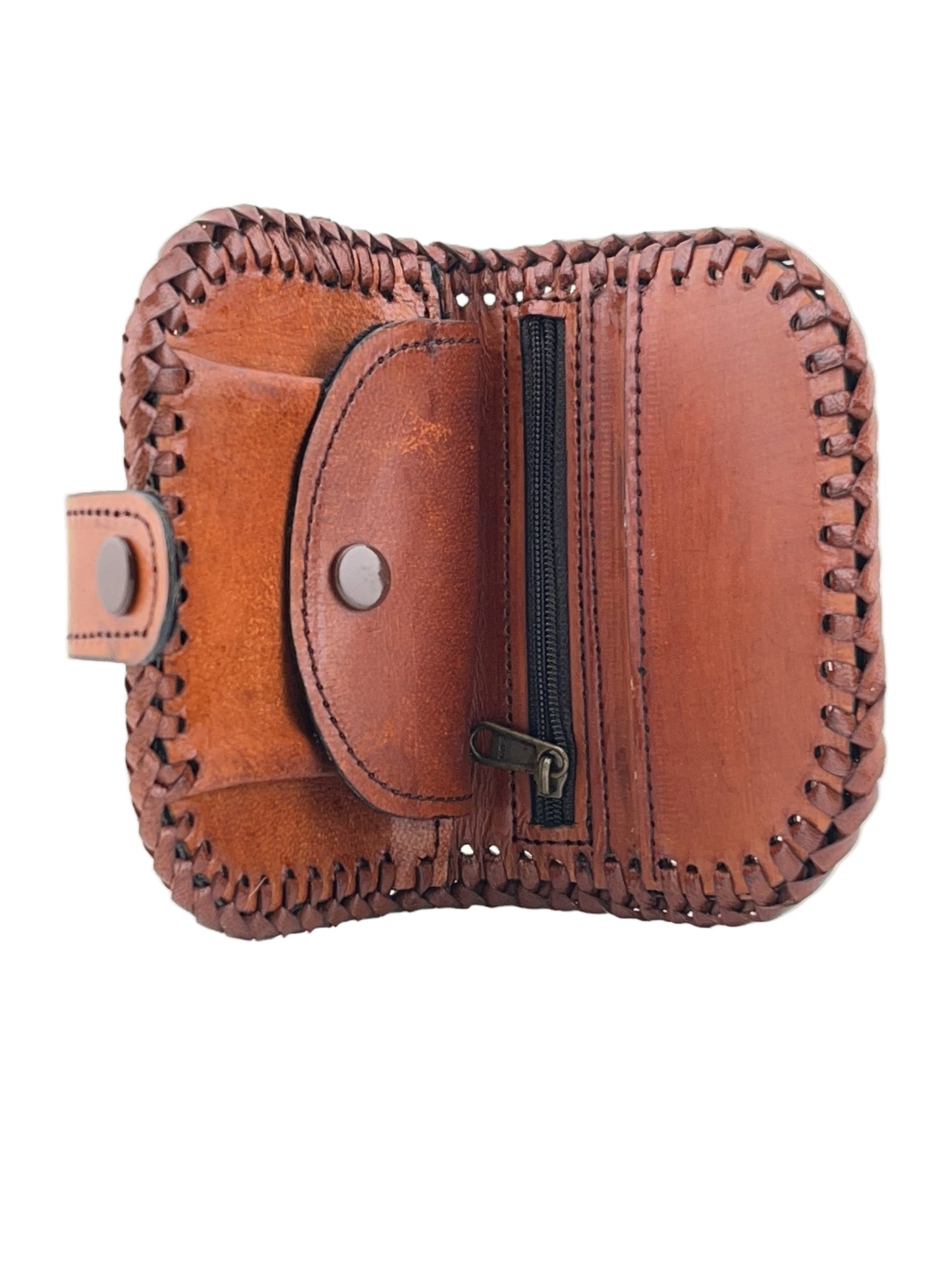 Zygma Handmade Genuine Leather Women Wallet – Compact Tan Purse with Card, Cash & Coin Slots (13x9x3 cm)