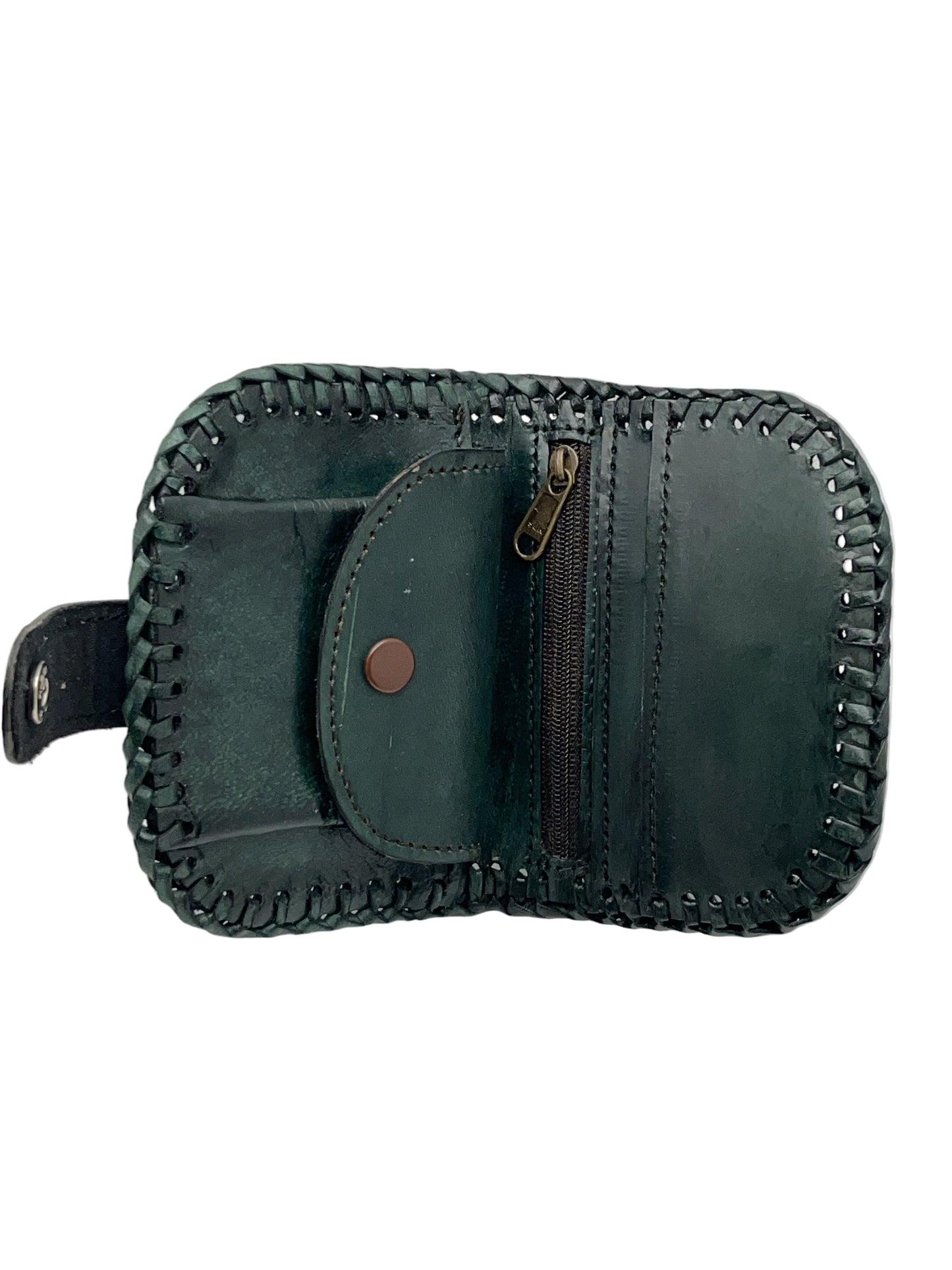 Zygma Handmade Genuine Leather Green Women’s Wallet – Compact, Durable, Stylish Green Wallet with Card Slots, Coin Pocket & Snap Closure
