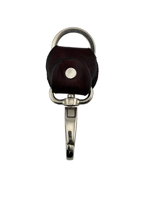 ZYGMA Handcrafted Leather Keychain | Embossed Floral Design with Silver Ring & Clasp Hook