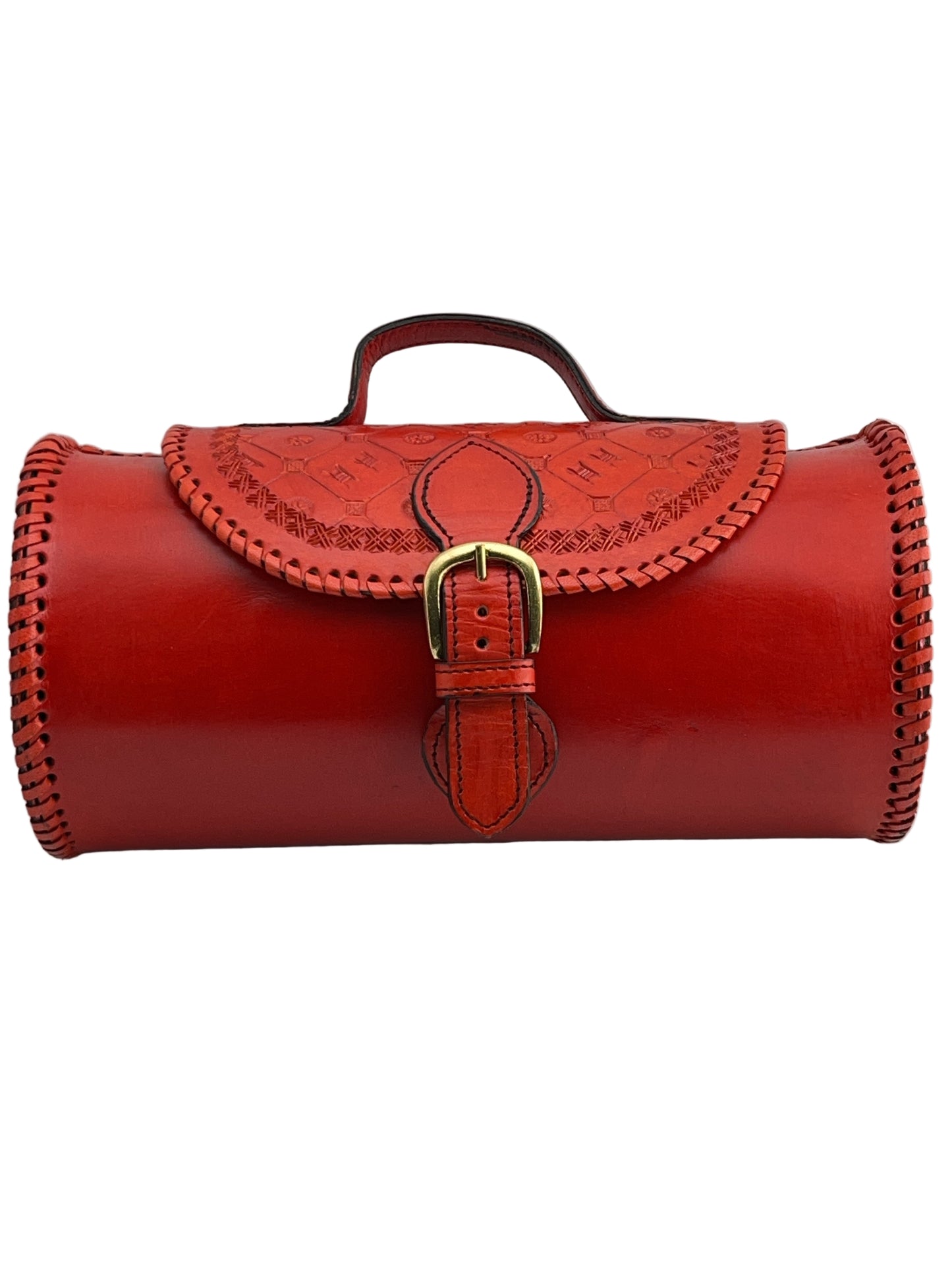 Zygma Handmade Genuine Leather Barrel Bag for Women | Stylish Sling & Handbag | Premium Gift for Her | Red