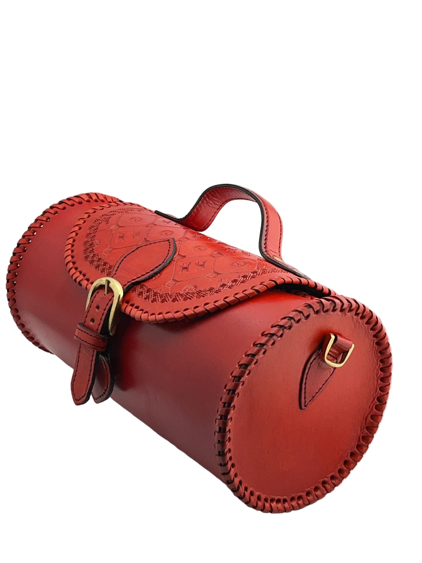 Zygma Handmade Genuine Leather Barrel Bag for Women | Stylish Sling & Handbag | Premium Gift for Her | Orange