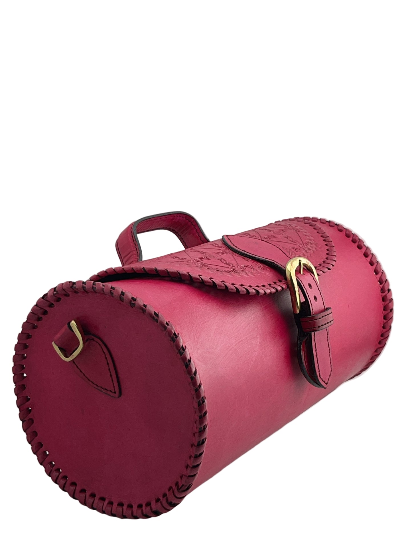 Zygma Handmade Genuine Leather Barrel Bag for Women | Stylish Sling & Handbag | Premium Gift for Her | pink