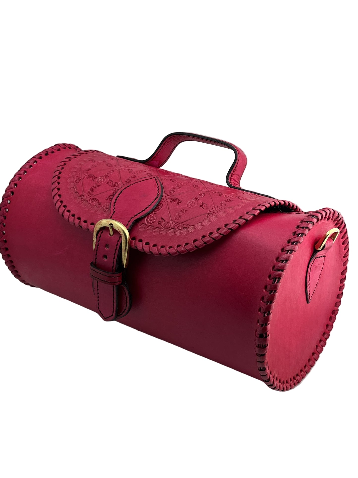 Zygma Handmade Genuine Leather Barrel Bag for Women | Stylish Sling & Handbag | Premium Gift for Her | pink