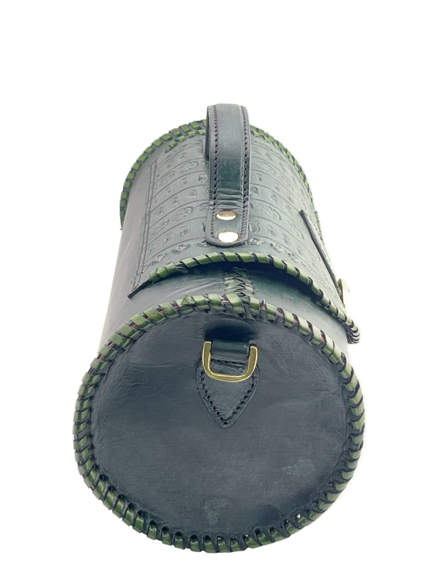 Zygma Handmade Genuine Leather Barrel Bag for Women | Stylish Sling & Handbag | Premium Gift for Her | Green