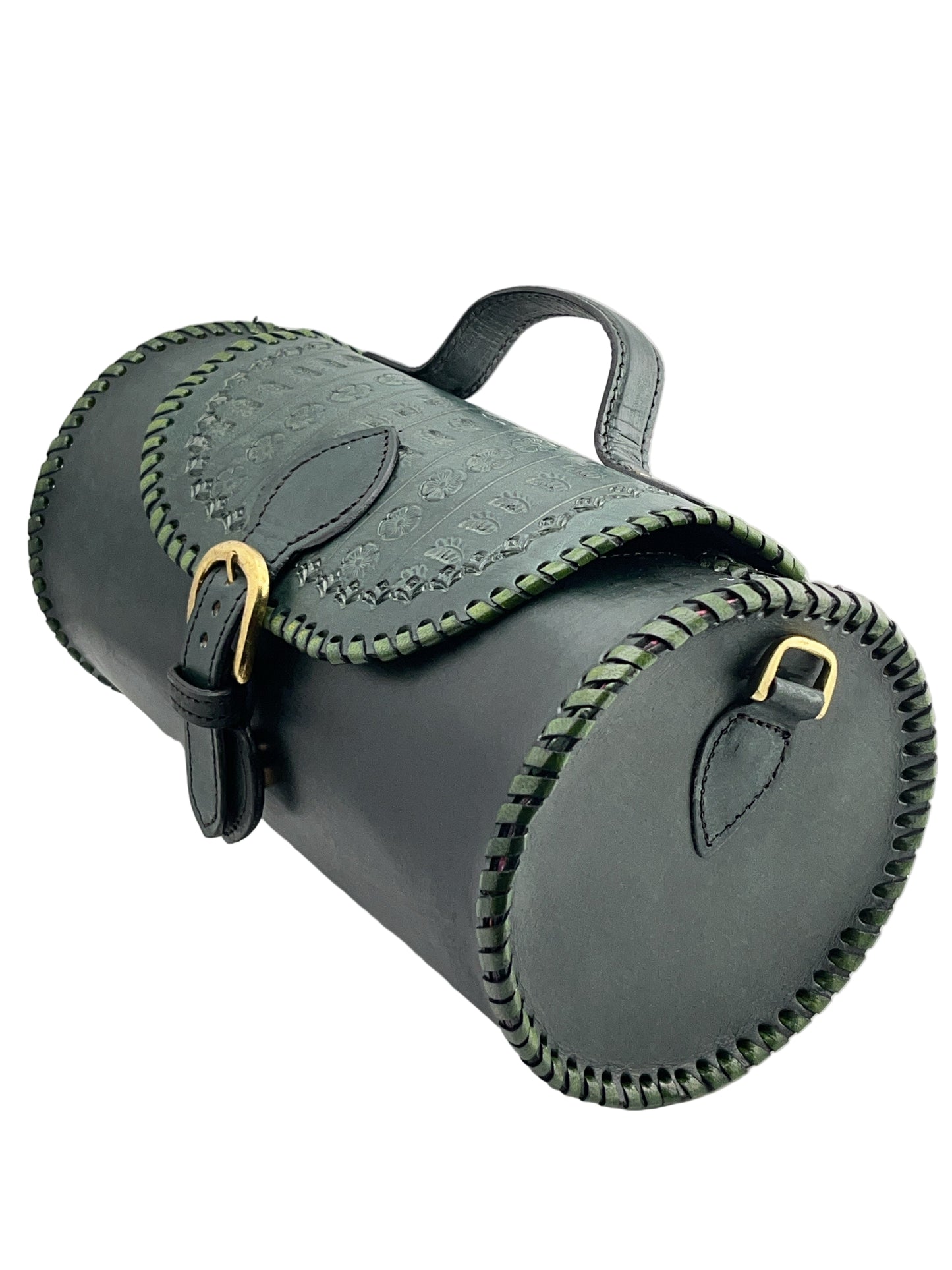 Zygma Handmade Genuine Leather Barrel Bag for Women | Stylish Sling & Handbag | Premium Gift for Her | Green