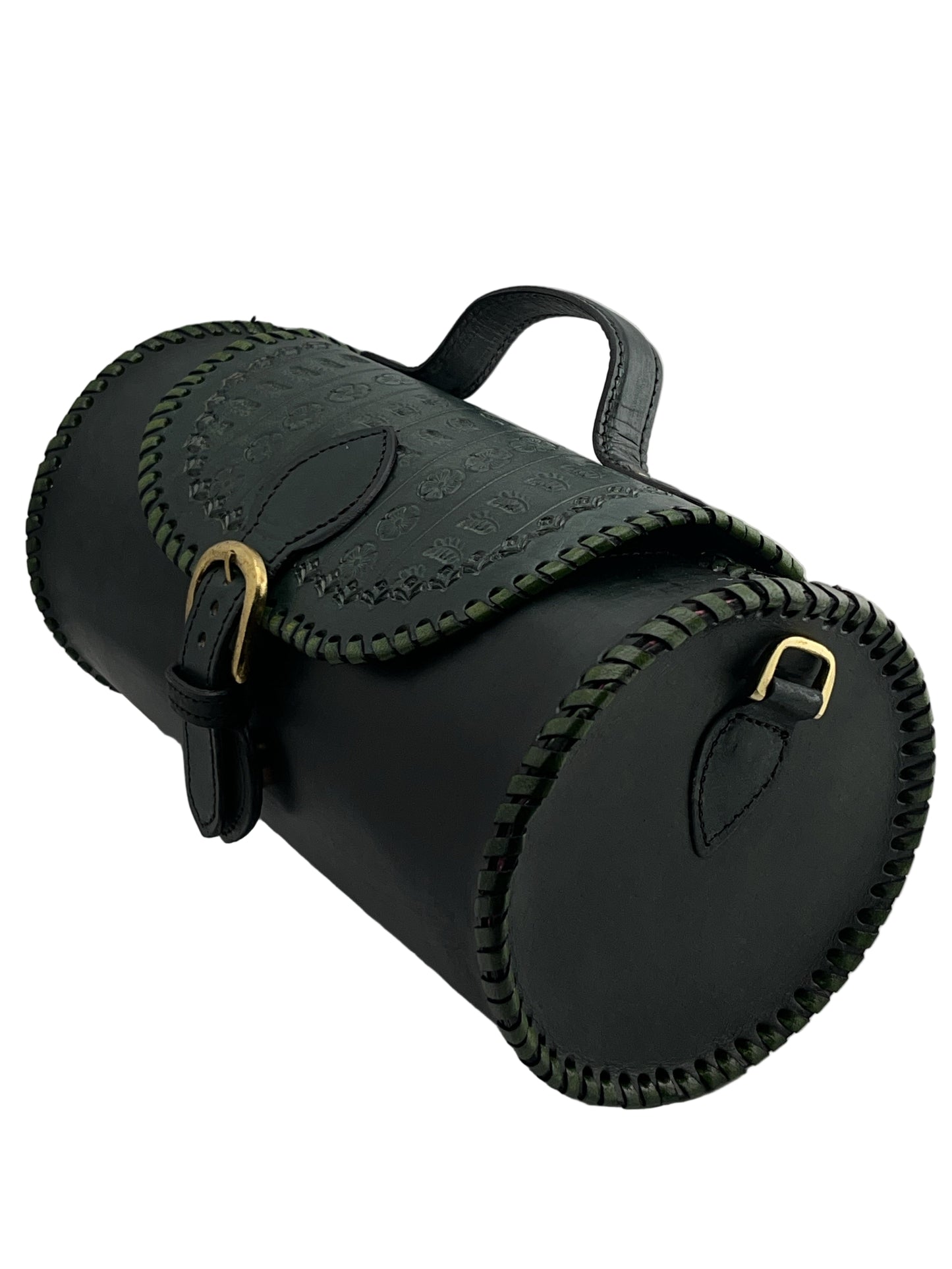 Zygma Handmade Genuine Leather Barrel Bag for Women | Stylish Sling & Handbag | Premium Gift for Her | Green