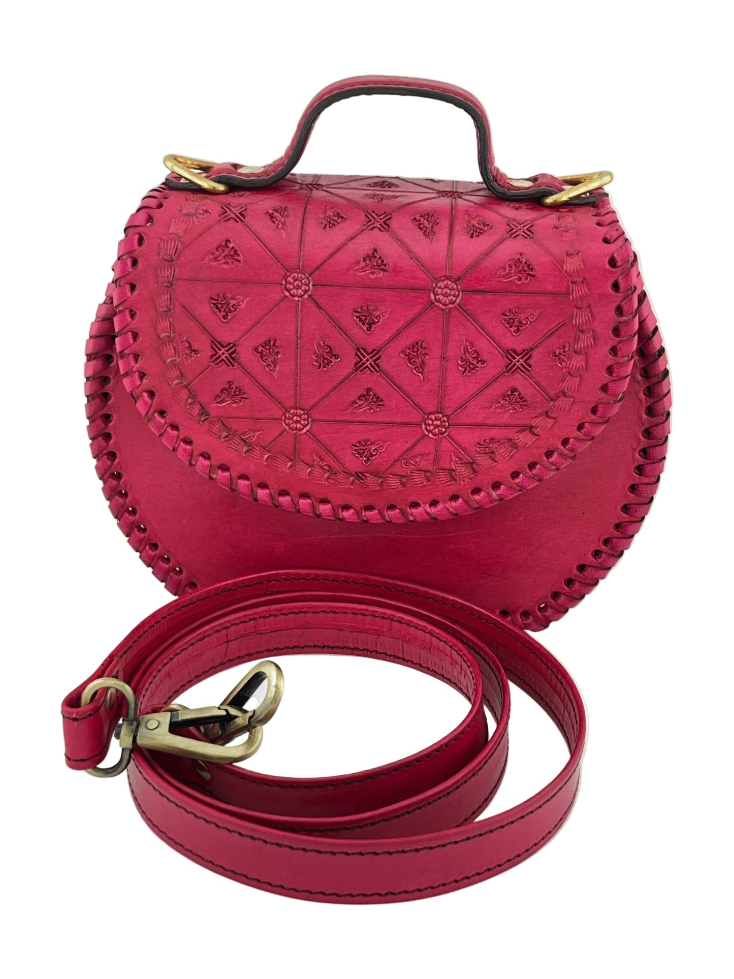 Zygma Handmade Genuine Leather Sling Bag for Women | Stylish Crossbody Purse for Daily Use & Gifts | Pink