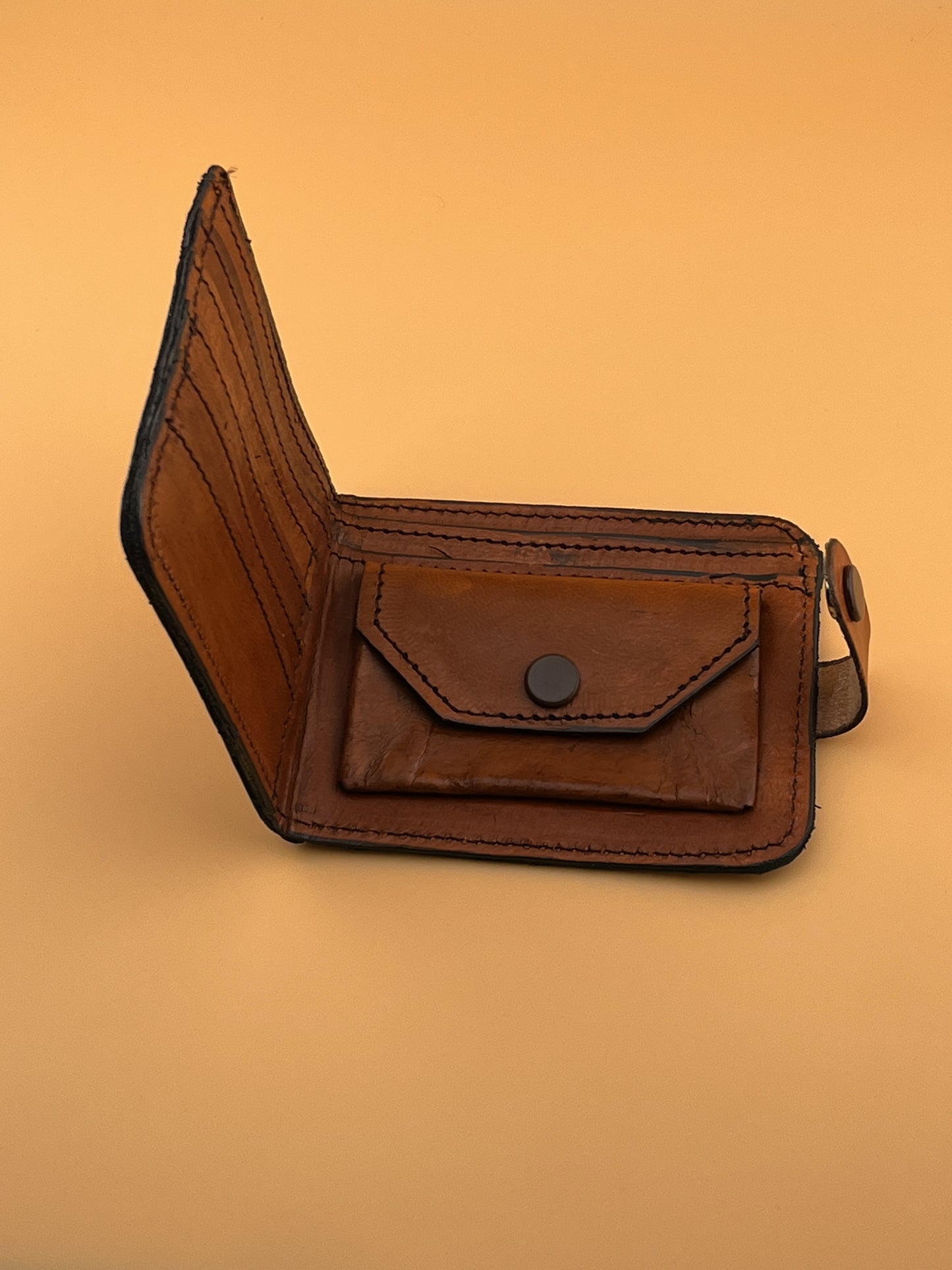 Zygma Handmade Genuine Leather Men’s Wallet – Tan | Slim Leather Wallet with Coin Pocket, Card Slots & Cash Holder