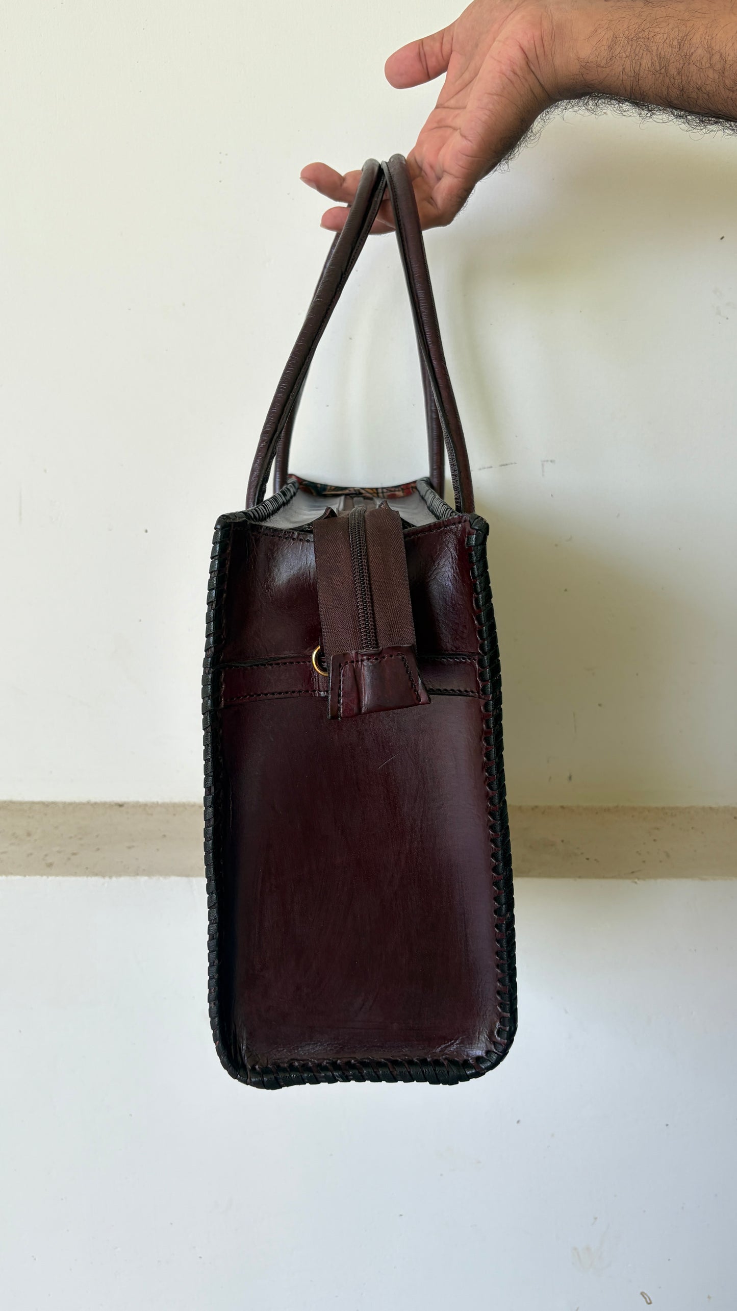 Zygma 14-Inch Leather Laptop Bag for Women | Handmade Tote-brown