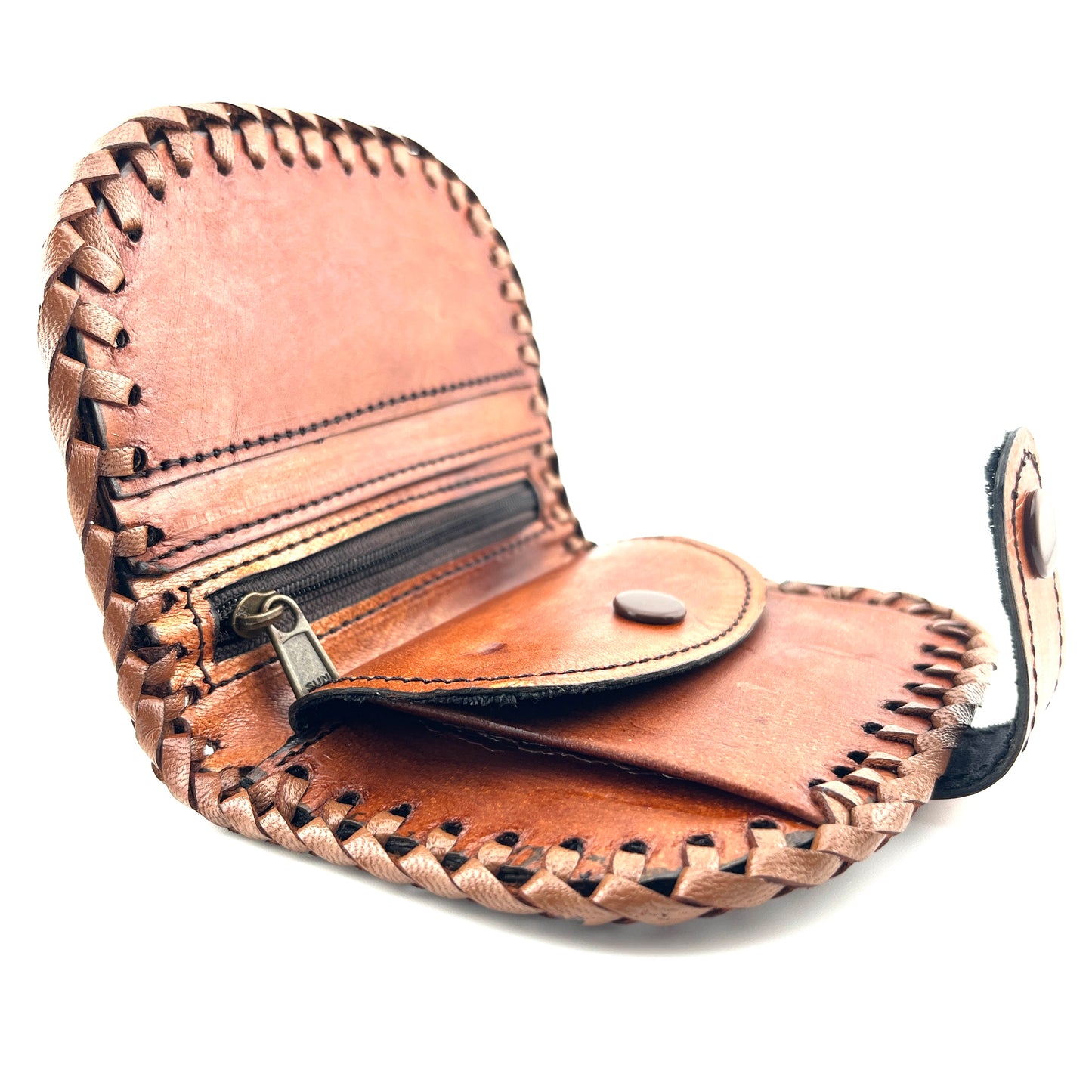 Zygma Handmade Genuine Leather Women’s Purse – Tan | Slim Wallet with Card, Coin & Cash Compartments