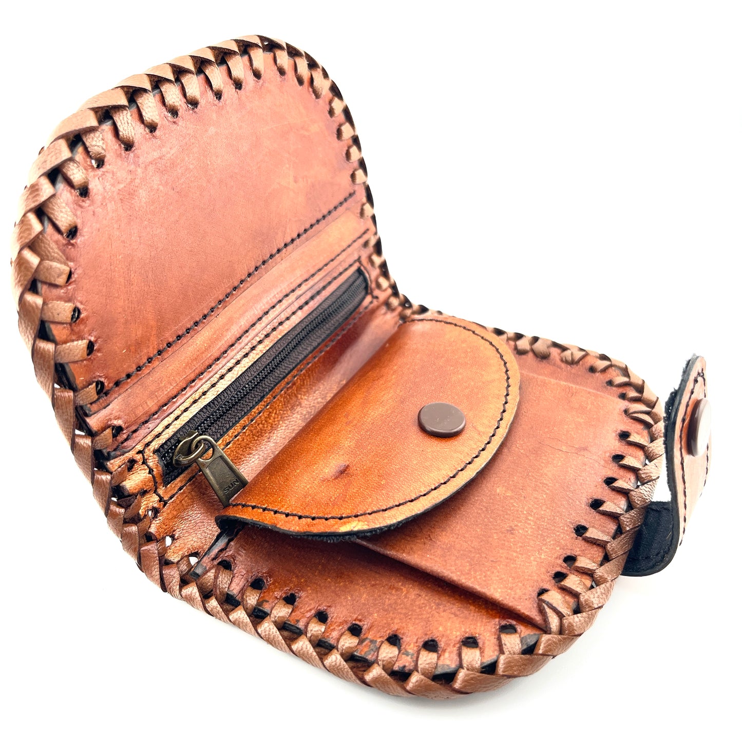 Zygma Handmade Genuine Leather Women’s Purse – Tan | Slim Wallet with Card, Coin & Cash Compartments