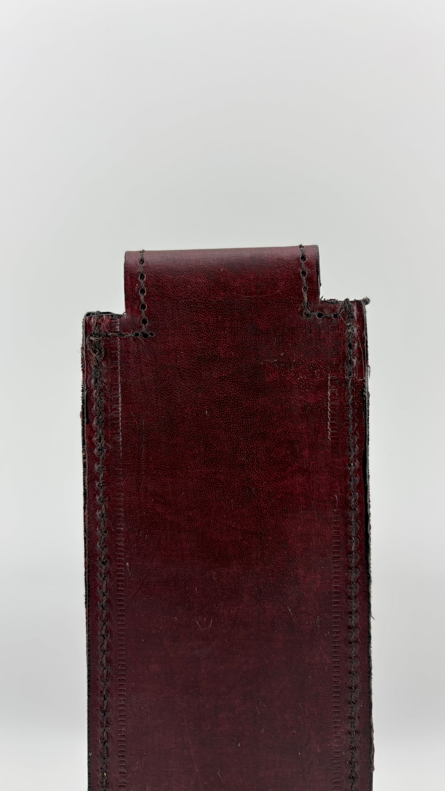 ZYGMA Handmade Genuine Leather Pen Holder | Pencil Pouch with Fabric Lining | Tan Brown & Burgundy | Desk & Bag Accessory