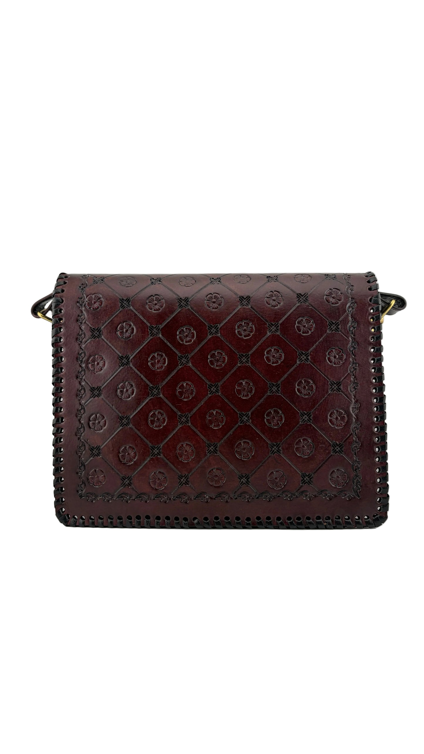 ZYGMA Embossed Leather Crossbody Sling Bag for Women-deep brown