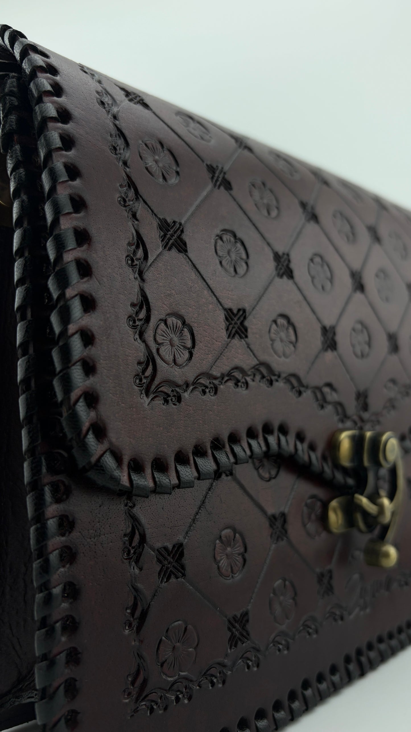 ZYGMA Embossed Leather Crossbody Sling Bag for Women-deep brown