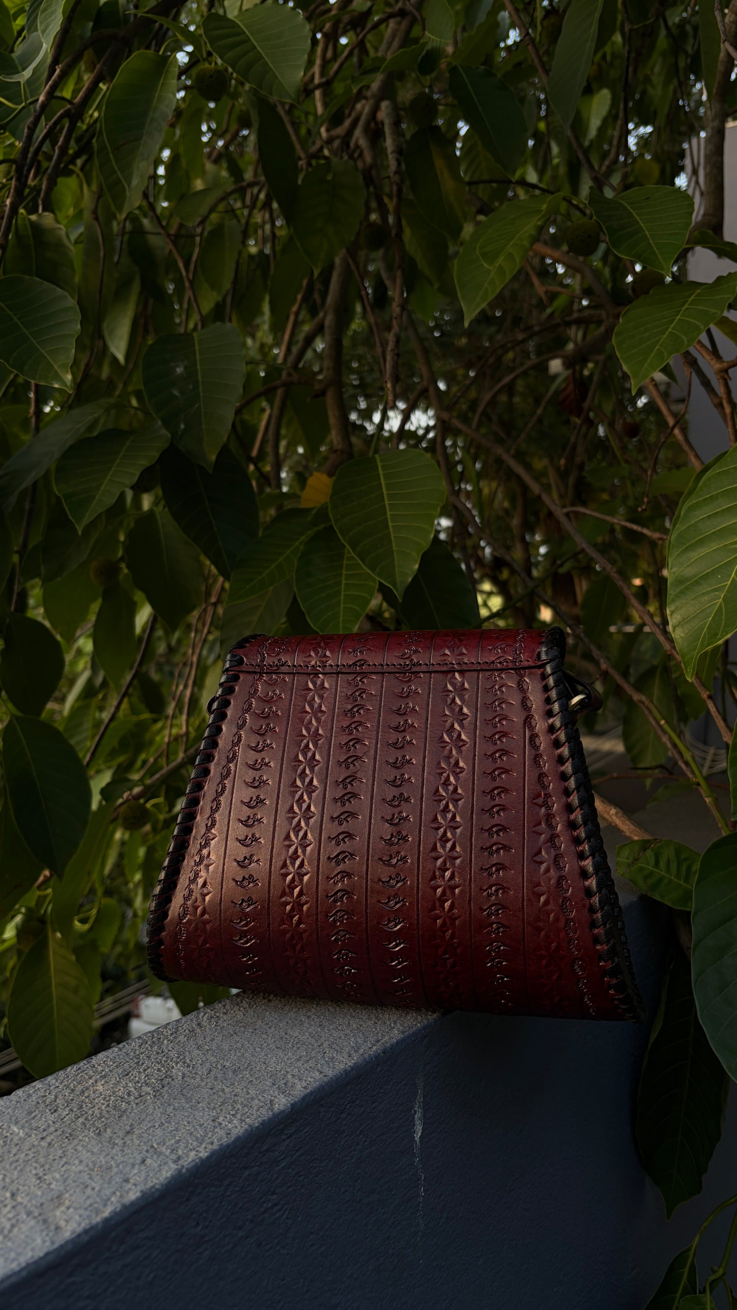 Zygma Handmade Genuine Leather Sling Bag deep brown