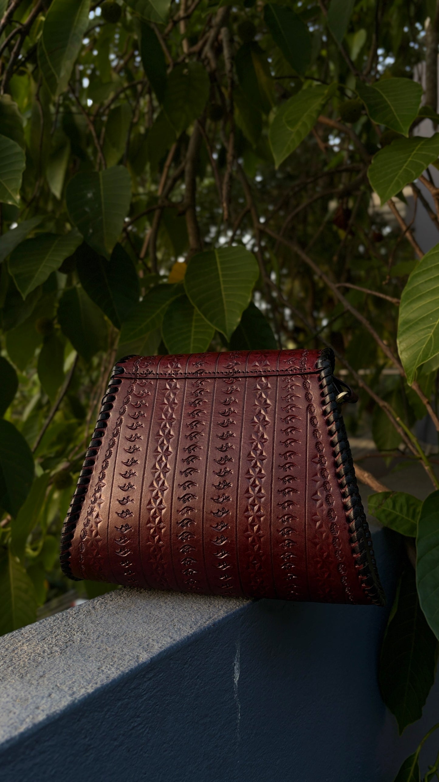Zygma Handmade Genuine Leather Sling Bag deep brown