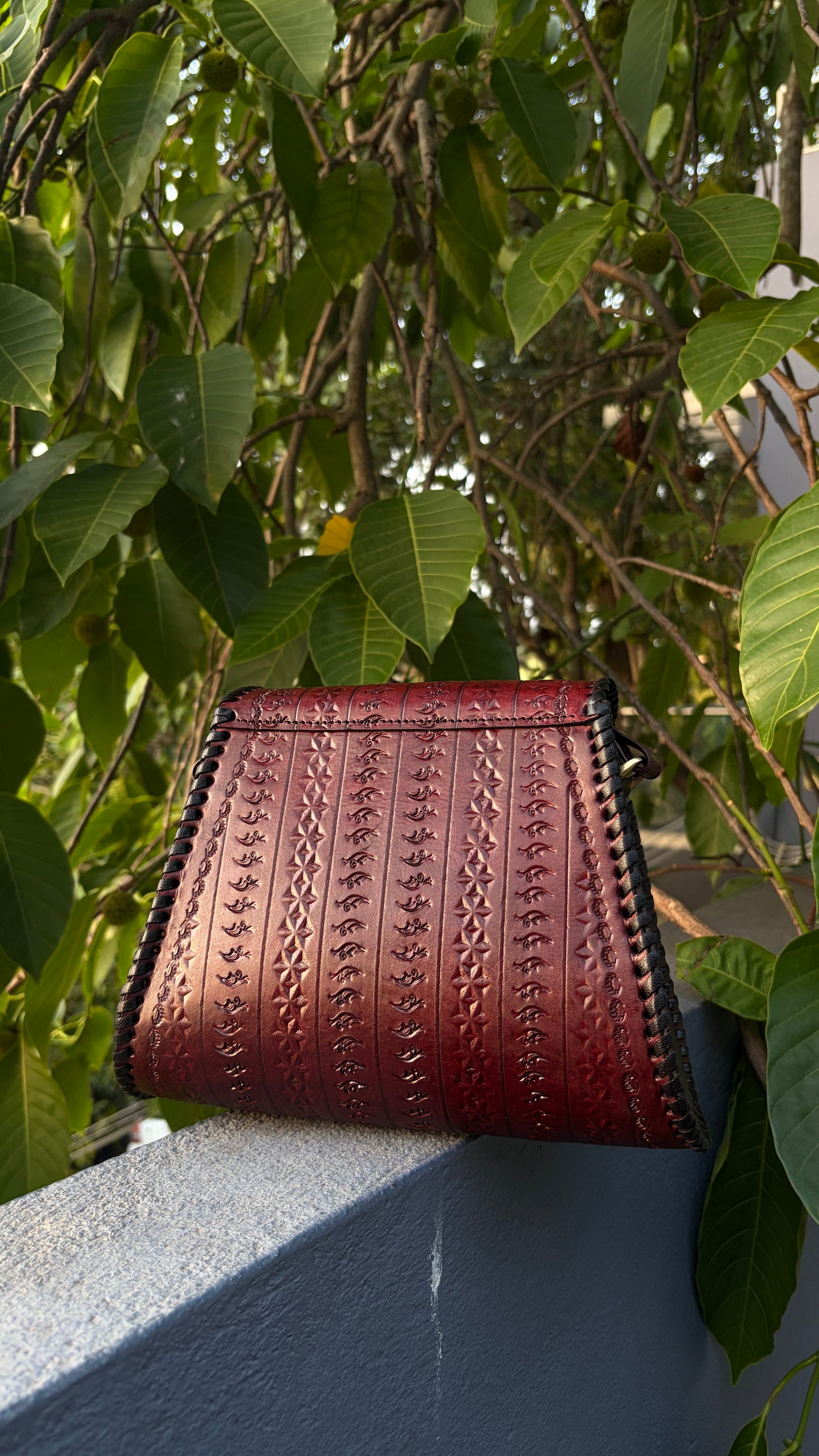 Zygma Handmade Genuine Leather Sling Bag deep brown