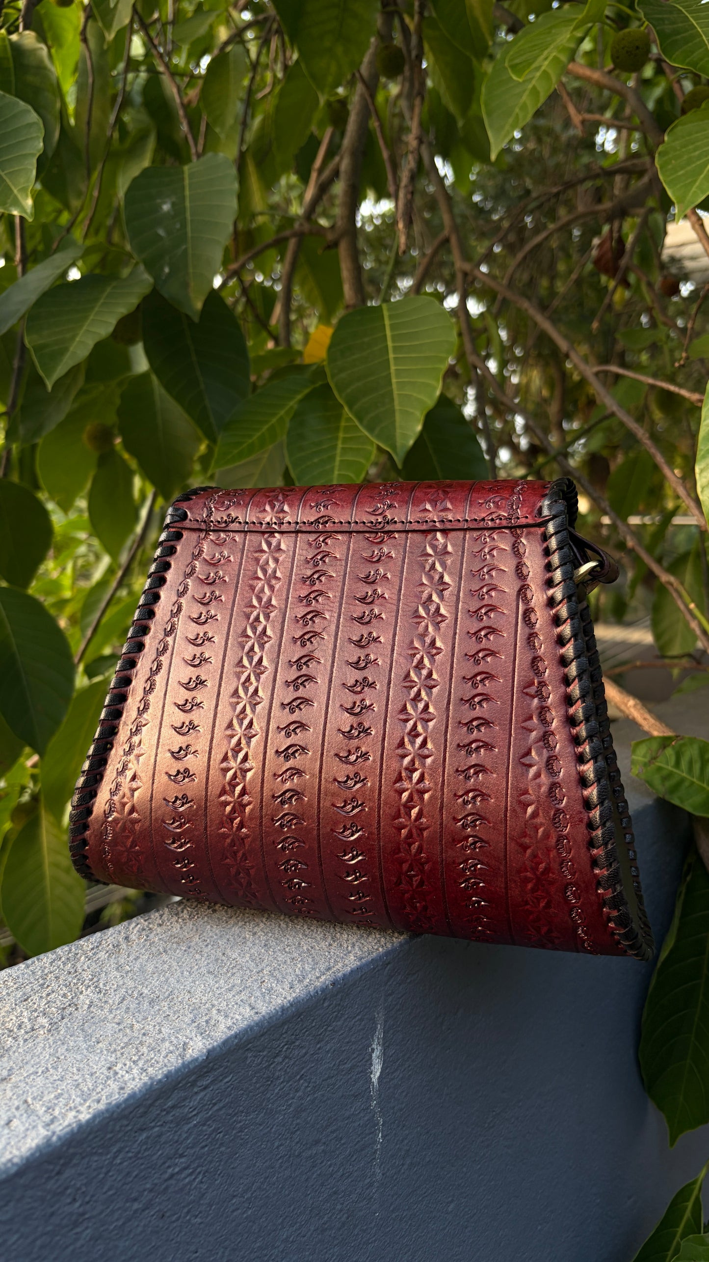 Zygma Handmade Genuine Leather Sling Bag deep brown
