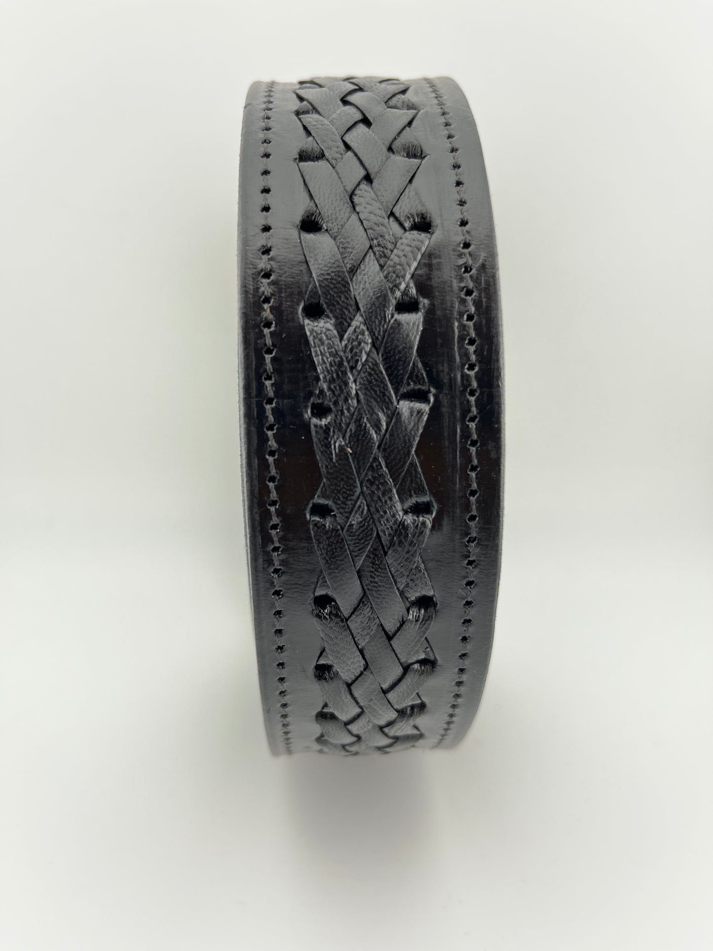 ZYGMA Handcrafted Genuine Leather Belt for Men | Hand Braided Center Braid with Antique Brass Buckle