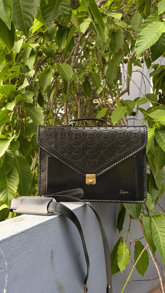 Zygma Classic Laptop Briefcase — Smooth Flap, Genuine Leather