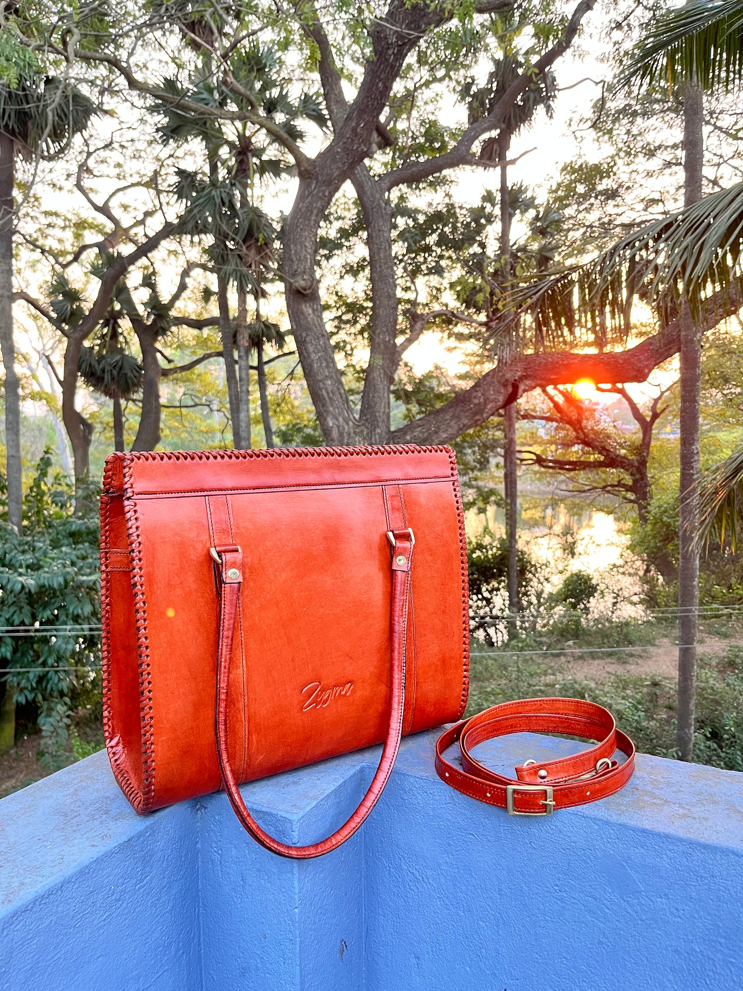 Zygma Leather Tote Bag — Structured Shoulder Bag