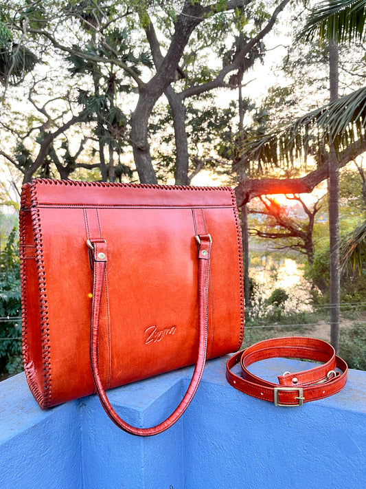 Zygma Leather Tote Bag — Structured Shoulder Bag