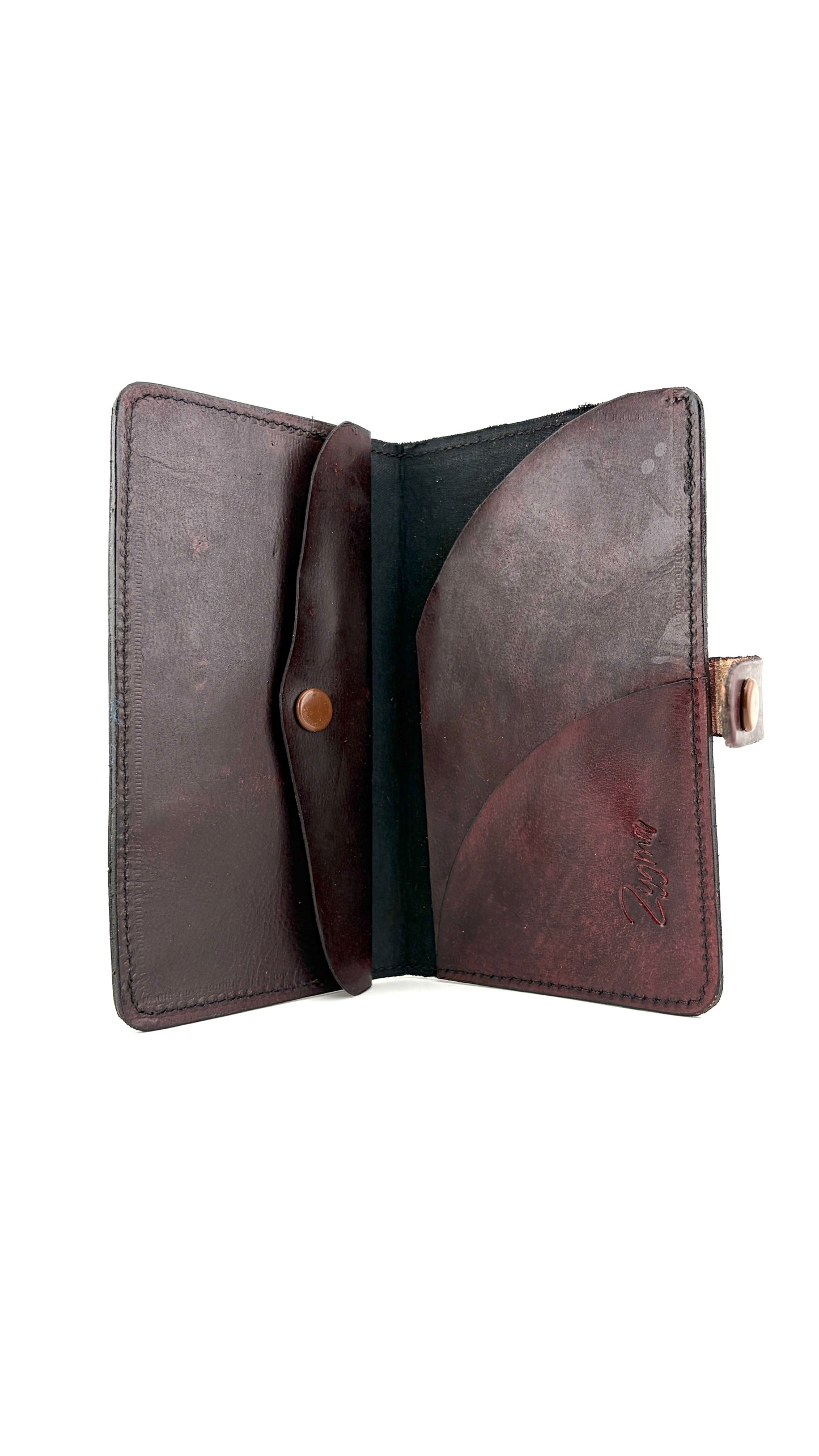 Zygma Embossed Passport Wallet — Genuine Leather