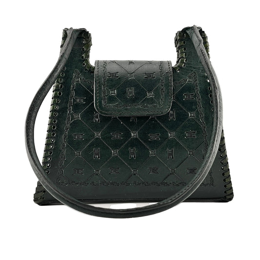 Zygma Handcrafted Genuine Leather Shoulder Bag – Artisan Tooled Pattern Structured Mini Tote for Women