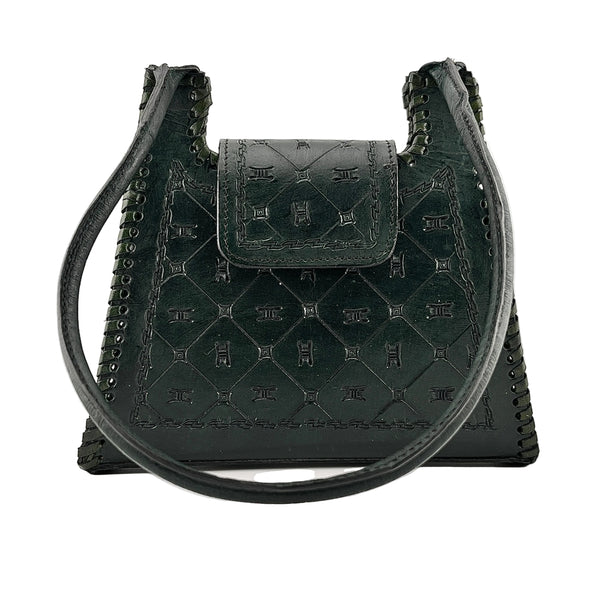 Zygma Handcrafted Genuine Leather Shoulder Bag – Artisan Tooled Pattern Structured Mini Tote for Women