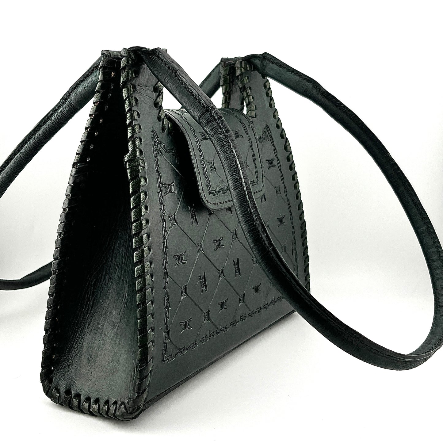 Zygma Handcrafted Genuine Leather Shoulder Bag – Artisan Tooled Pattern Structured Mini Tote for Women