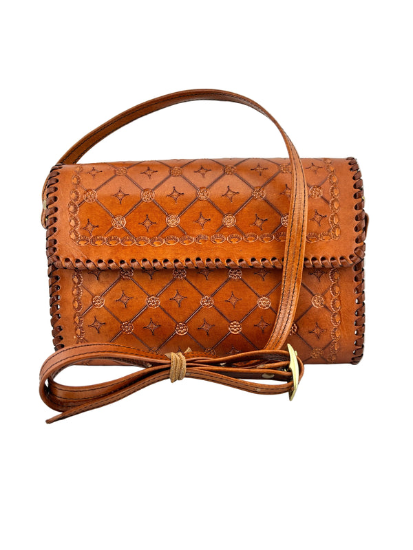 Zygma Handcrafted Genuine Leather Sling Bag – Artisan Tooled Crossbody Shoulder Bag for Women