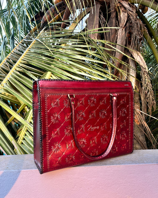 Zygma 16" Leather Laptop Tote — Women