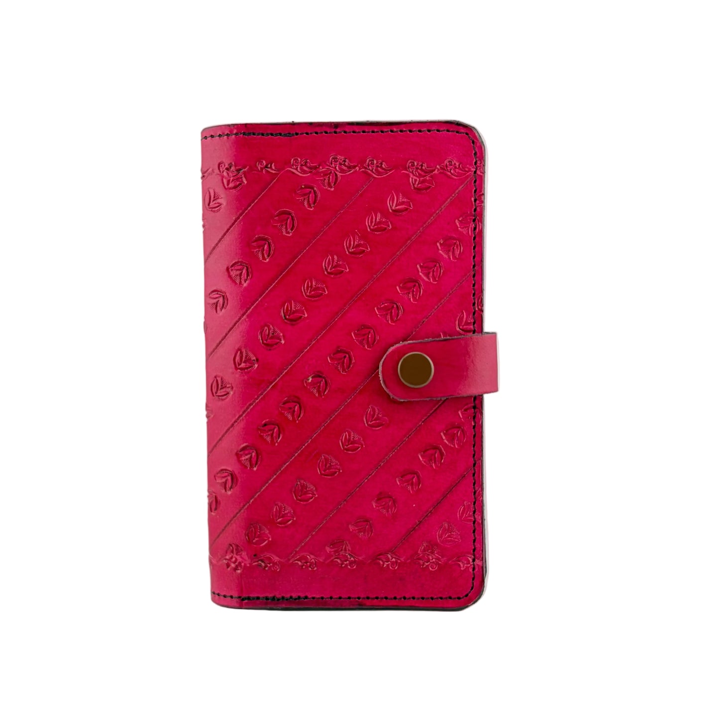 Zygma Embossed Passport Wallet — Pink, Genuine Leather