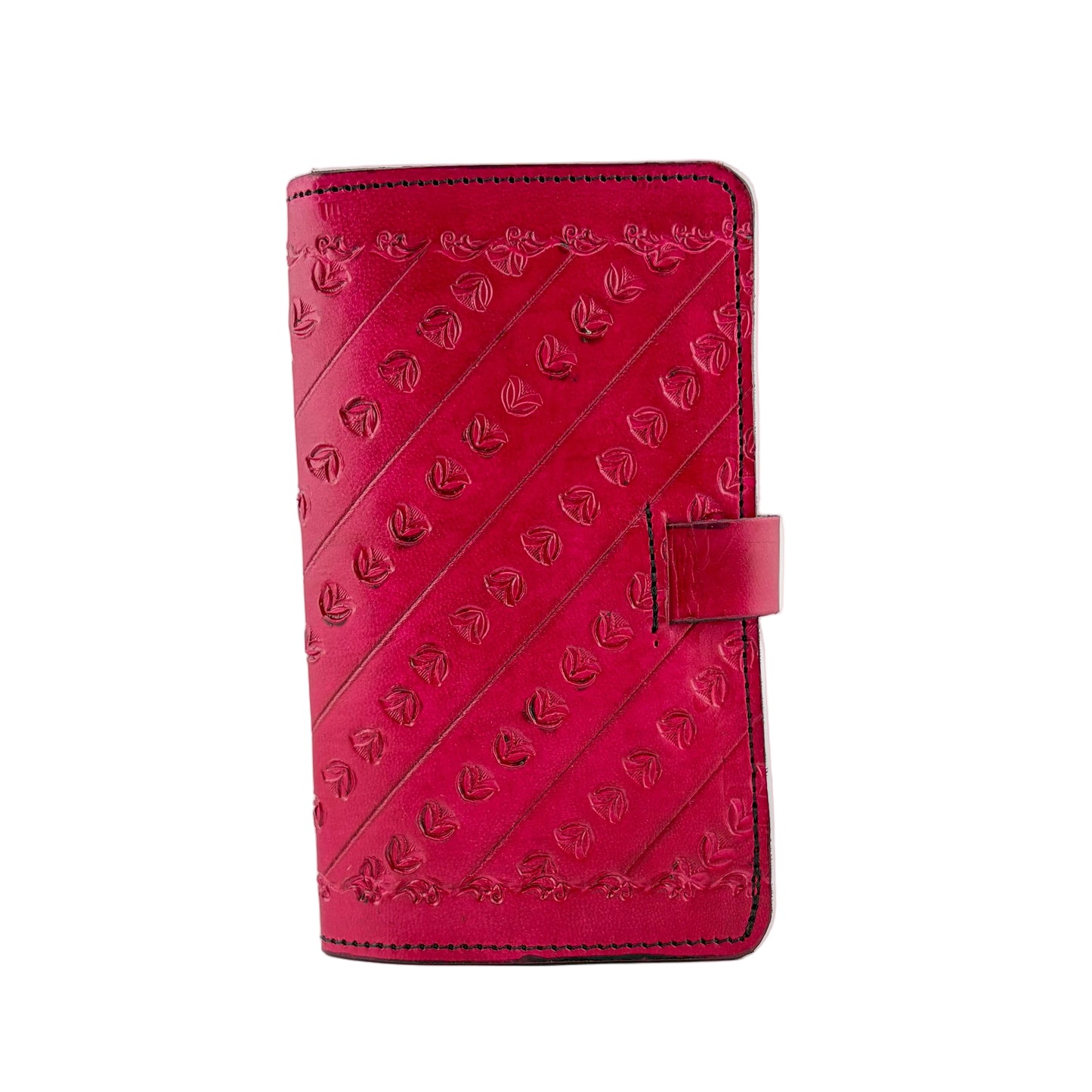 Zygma Embossed Passport Wallet — Pink, Genuine Leather