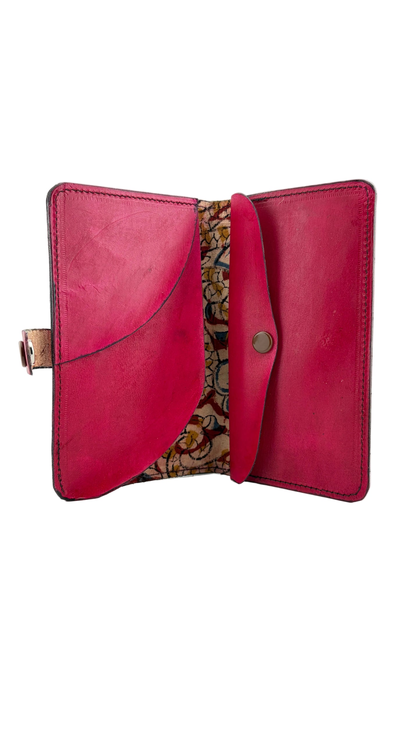 Zygma Embossed Passport Wallet — Pink, Genuine Leather